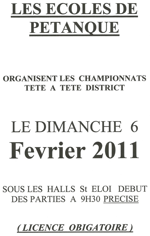 Championnat Tête à Tête Jeunes du district de Rodez