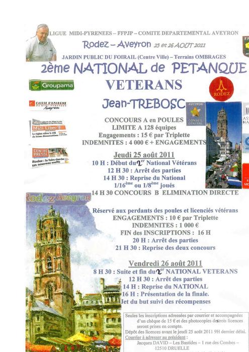 2ème National de Pétanque Vétérans  Jean TREBOSC