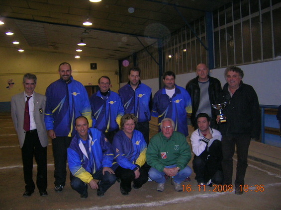 La formation de Villefranche finaliste de la Coupe de l'Aveyron des clubs 2008, avec José Duarte, Jean-Pierre Bobin, Marc Nogaret et Claude Pinel