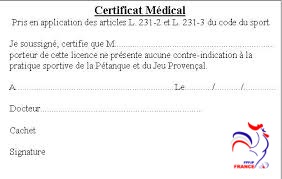 Certificat médical