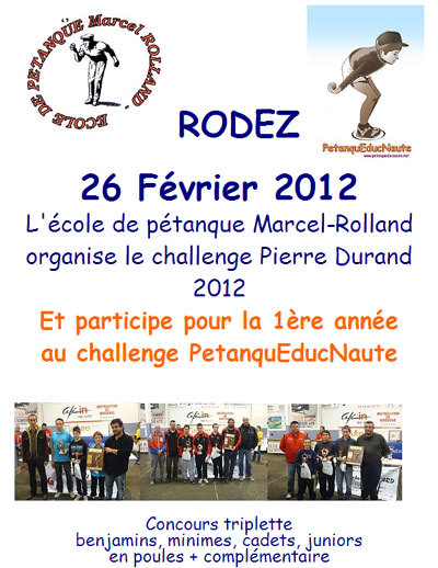 Challenge Pierre Durand 2012 (maj 28/02) Challenge Pierre Durand 2012 (maj 28/02)