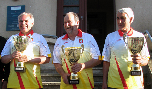 Norbert PARDO, Jean Papaix et  Dominique VIEIRA (Pétanque Réquistanaise)