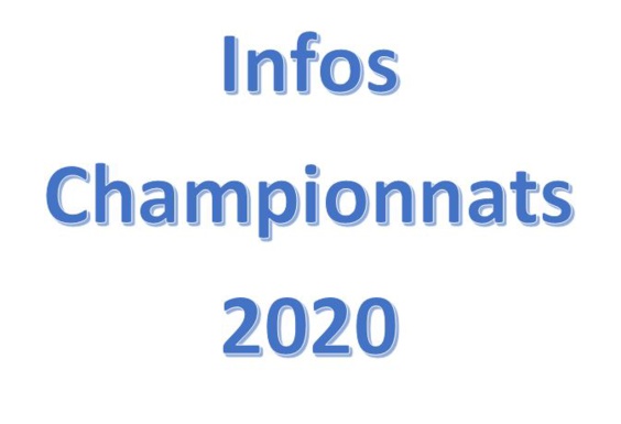 Info Championnats 2020 Info Championnats 2020