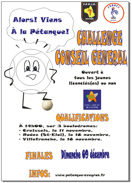 Challenge Conseil Général jeune, finales (màj09/11)