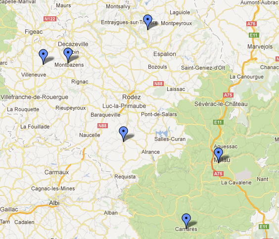 Les lieux des éliminatoires doublettes