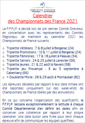 Calendrier CDF 2021