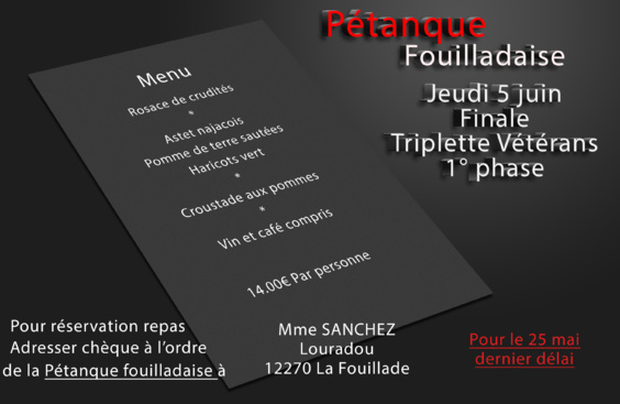 -1ère phase- Championnat de l'Aveyron Triplette vétéran 28me (màj06/06) -1ère phase- Championnat de l'Aveyron Triplette vétéran 28me (màj06/06)