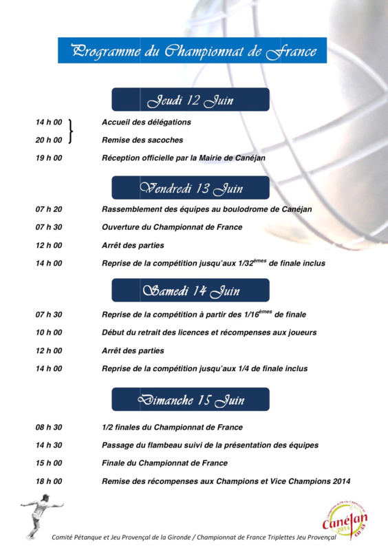 69me Championnat de France Triplette Jeu provençal (màj11/06) 69me Championnat de France Triplette Jeu provençal (màj11/06)