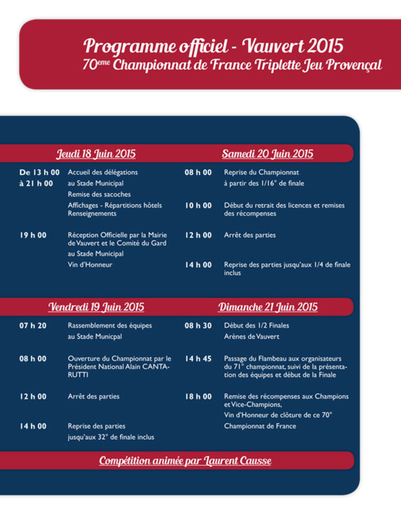 70me Championnat de France TJP (màj21/06)
