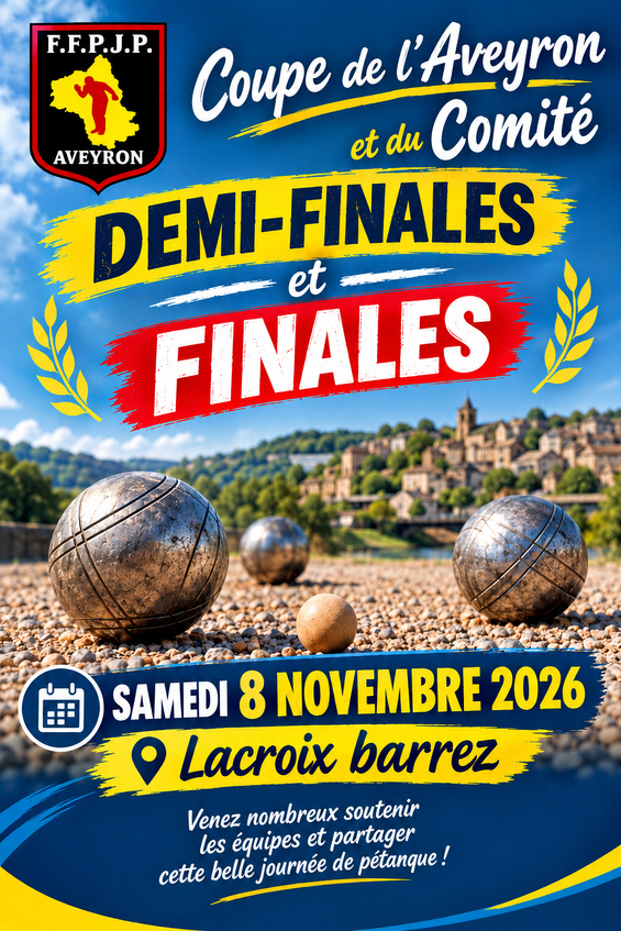 Coupe de l'Aveyron & Coupe du Comité 2026 Coupe de l'Aveyron & Coupe du Comité 2026