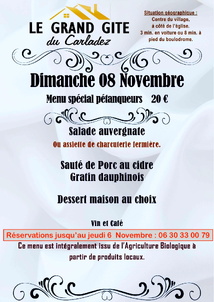 RESTAURATION COUPES 8 Novembre  à LACROIX BARREZ