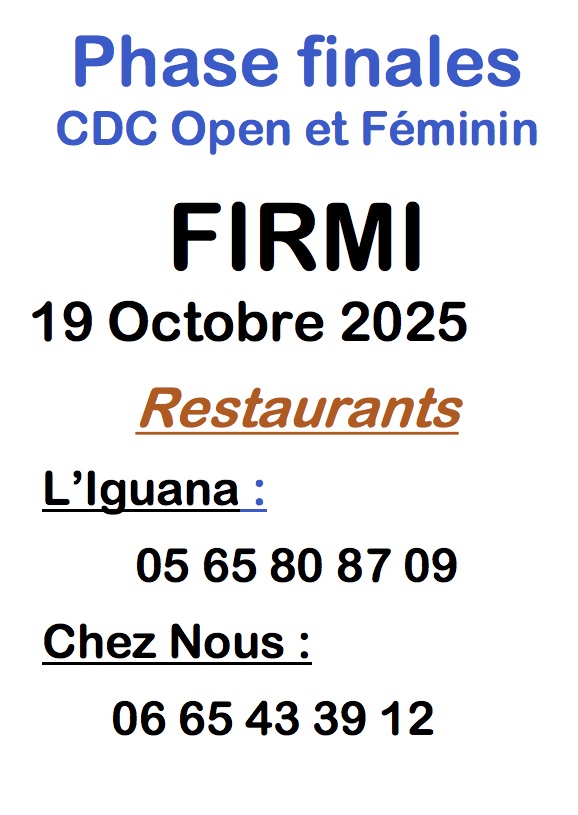 Phase Finales CDC OPen et Féminin