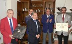 Michel GANTOU Président du Comité de Pétanque l'Aveyron, honoré par ses pairs