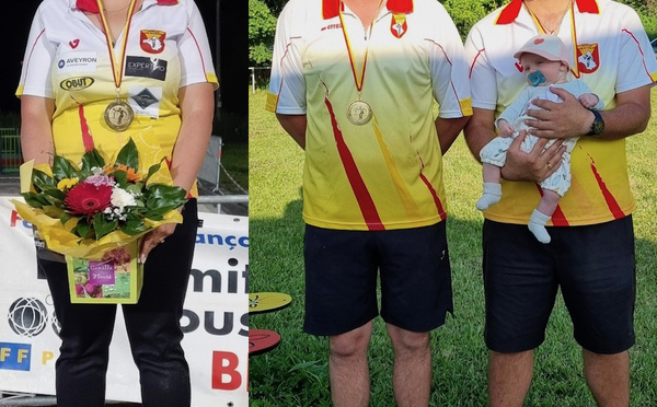 Champions de l'Aveyron 2025 - Tête à tête Féminin : Aurélie Bories - Doublette Masculine : Guilhem Dorian et Pawlowski Nicolas